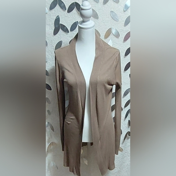 Debut Tan Long Sleeve Cardigan Size M - Picture 2 of 4